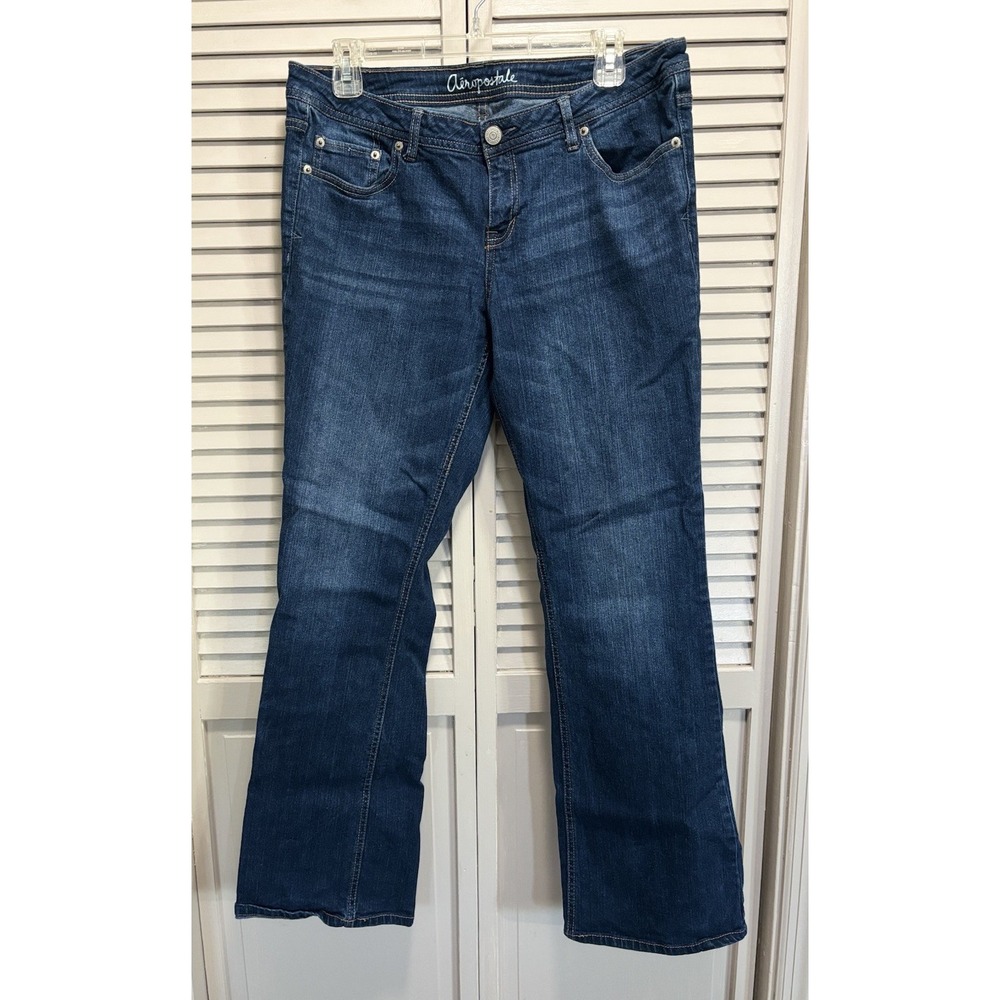 Aeropostale Chelsea Boot Jeans Womens Low Rise Denim Size 14 Reg Zip
